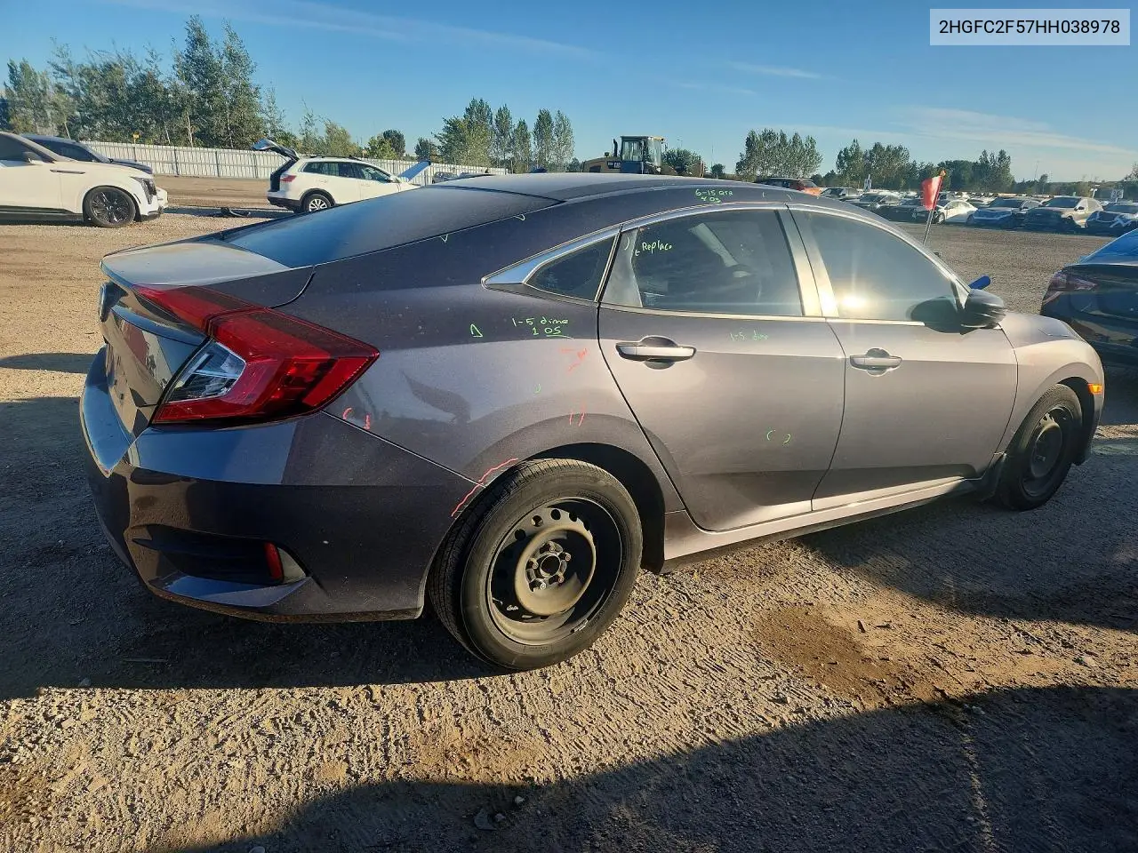 2017 HONDA CIVIC VIN 2HGFC2F57HH038978 — фото 3