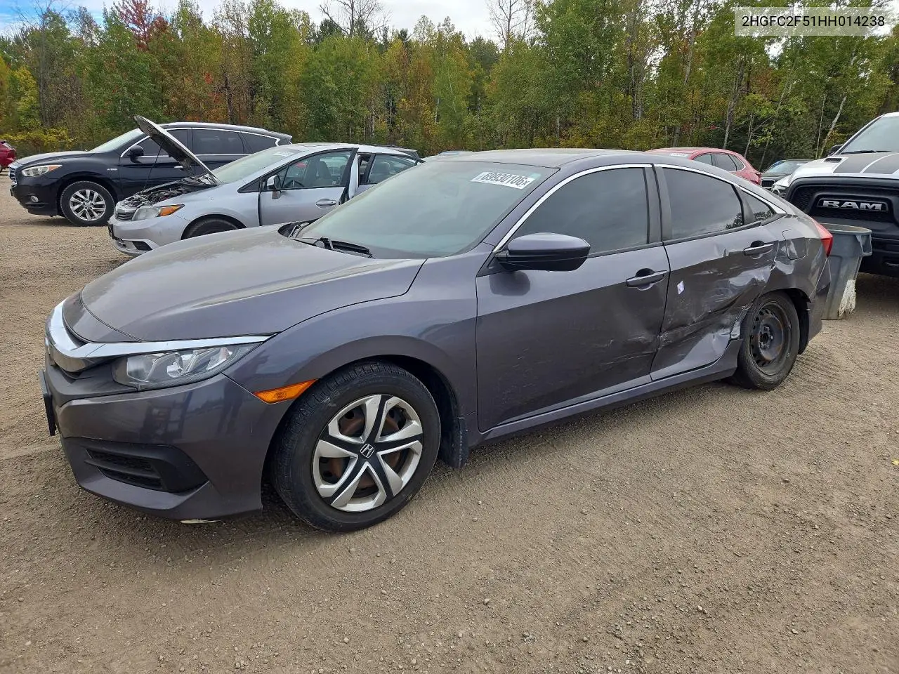 HONDA CIVIC 2017, VIN 2HGFC2F51HH014238