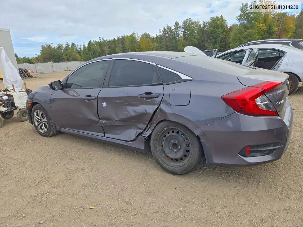2017 HONDA CIVIC VIN 2HGFC2F51HH014238 — фото 2