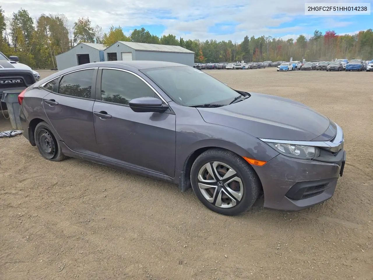2017 HONDA CIVIC VIN 2HGFC2F51HH014238 — фото 4