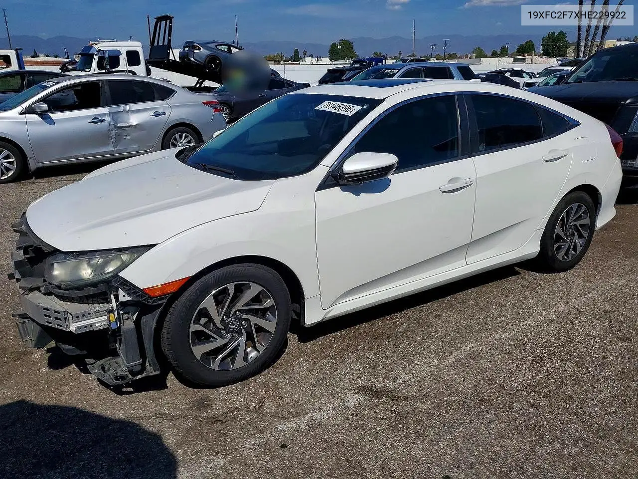 HONDA CIVIC 2017, VIN 19XFC2F7XHE229922