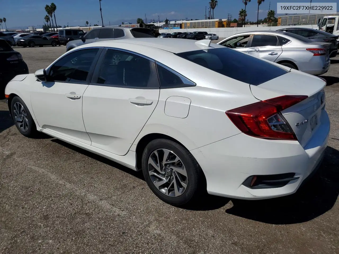 2017 HONDA CIVIC VIN 19XFC2F7XHE229922 — фото 2