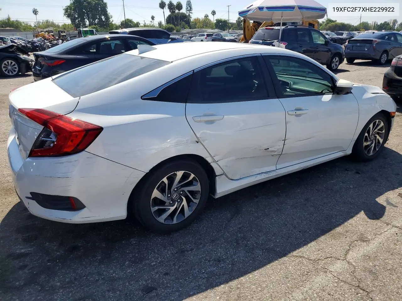 2017 HONDA CIVIC VIN 19XFC2F7XHE229922 — фото 3