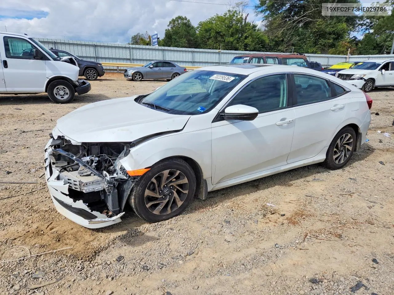 HONDA CIVIC 2017, VIN 19XFC2F73HE029786