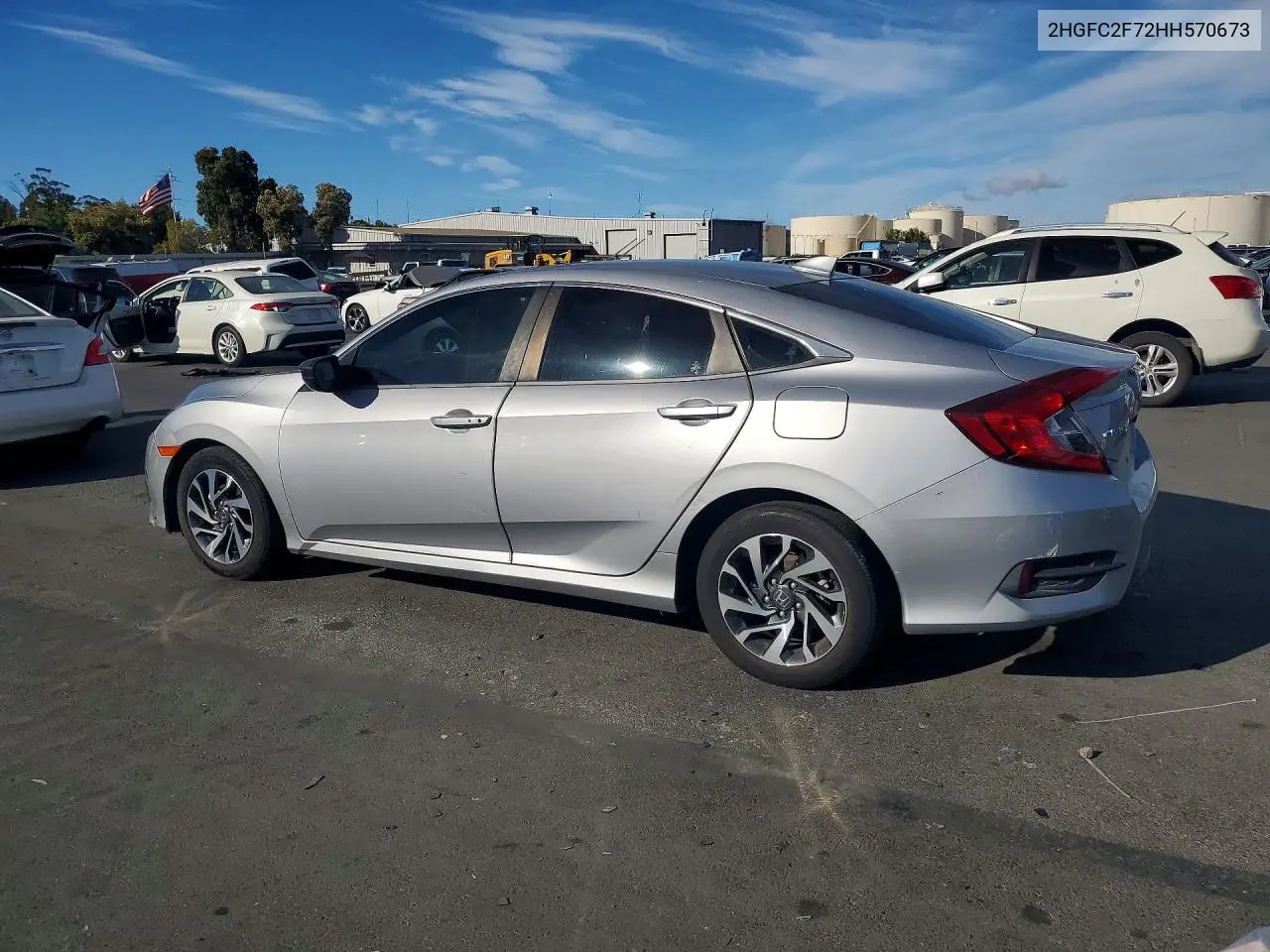 2017 HONDA CIVIC VIN 2HGFC2F72HH570673 — фото 2