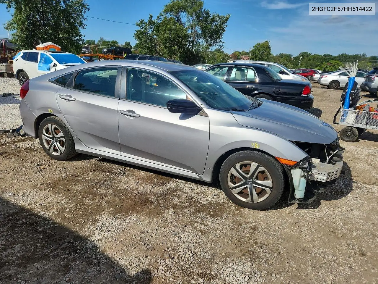 2017 HONDA CIVIC VIN 2HGFC2F57HH514422 — фото 4