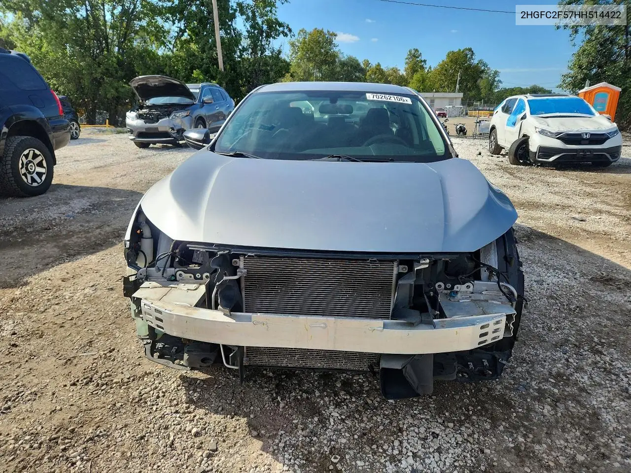 2017 HONDA CIVIC VIN 2HGFC2F57HH514422 — фото 5