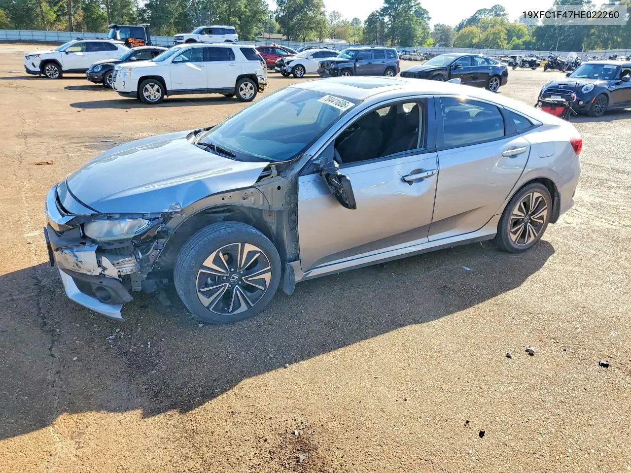 HONDA CIVIC 2017, VIN 19XFC1F47HE022260