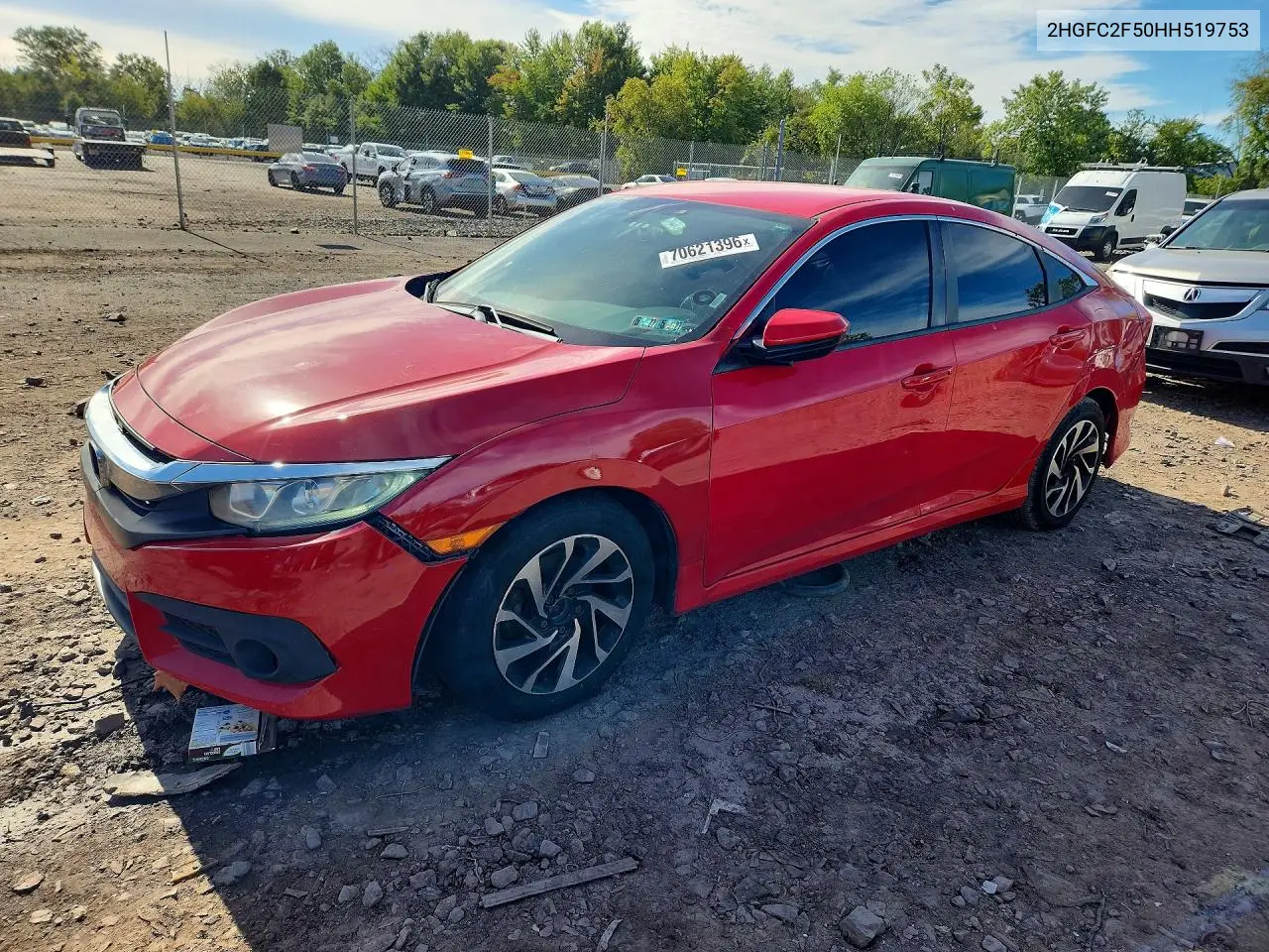 HONDA CIVIC 2017, VIN 2HGFC2F50HH519753