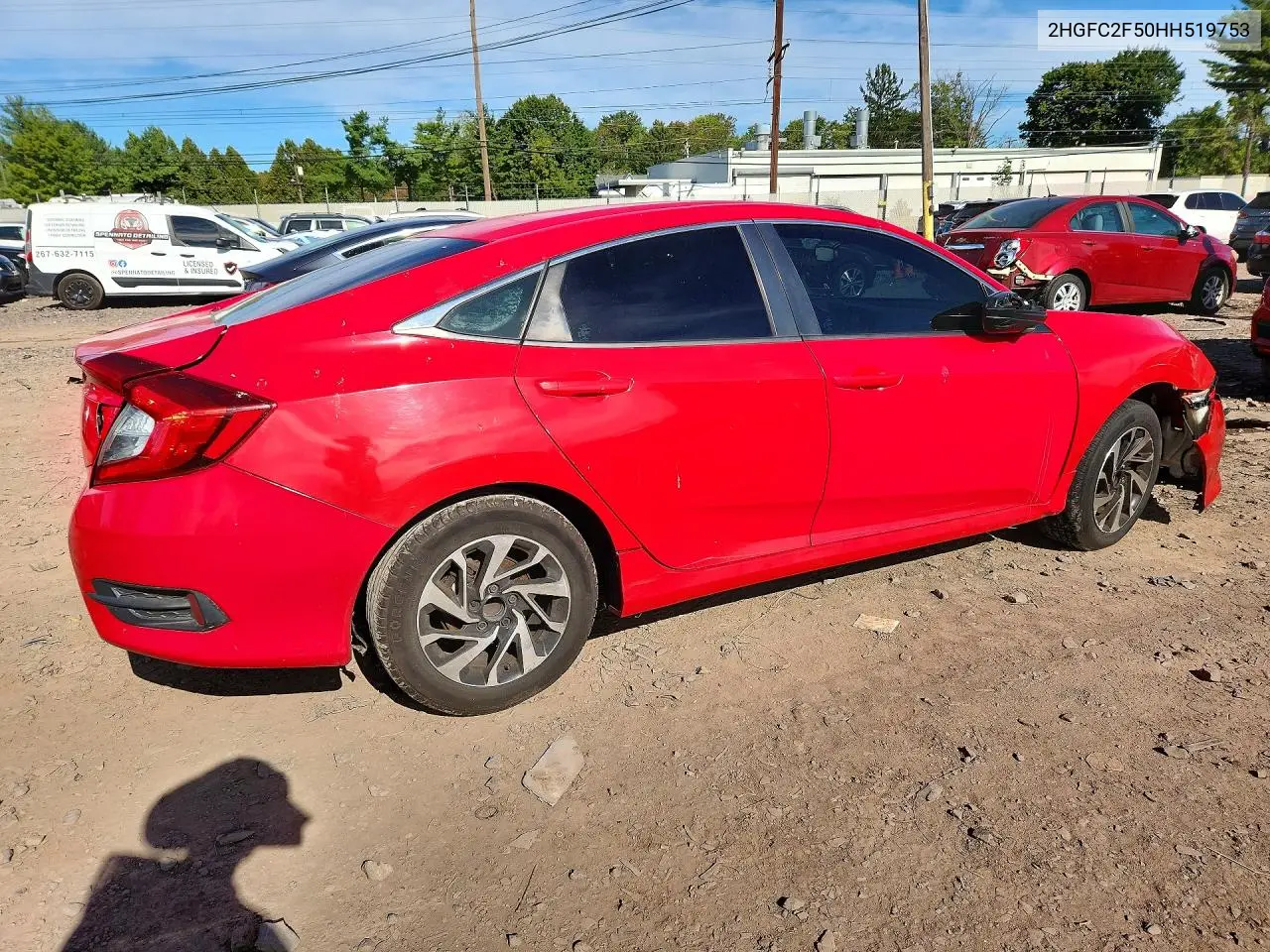 2017 HONDA CIVIC VIN 2HGFC2F50HH519753 — фото 3