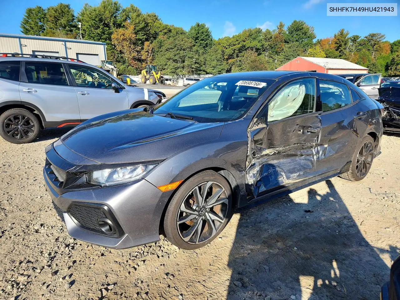 HONDA CIVIC 2017, VIN SHHFK7H49HU421943