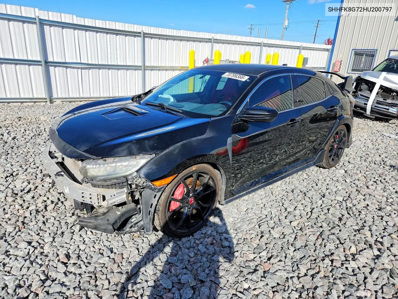 HONDA CIVIC 2017, VIN SHHFK8G72HU200797
