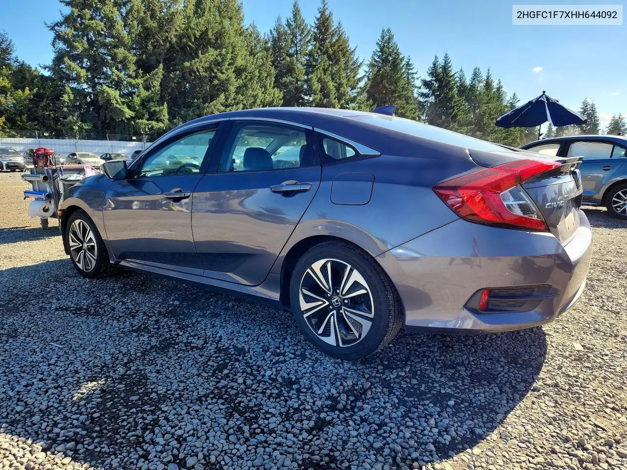 2017 HONDA CIVIC VIN 2HGFC1F7XHH644092 — фото 2
