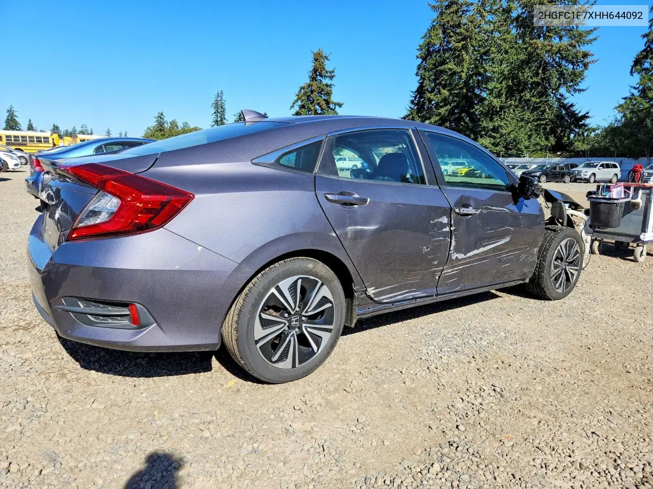 2017 HONDA CIVIC VIN 2HGFC1F7XHH644092 — фото 3