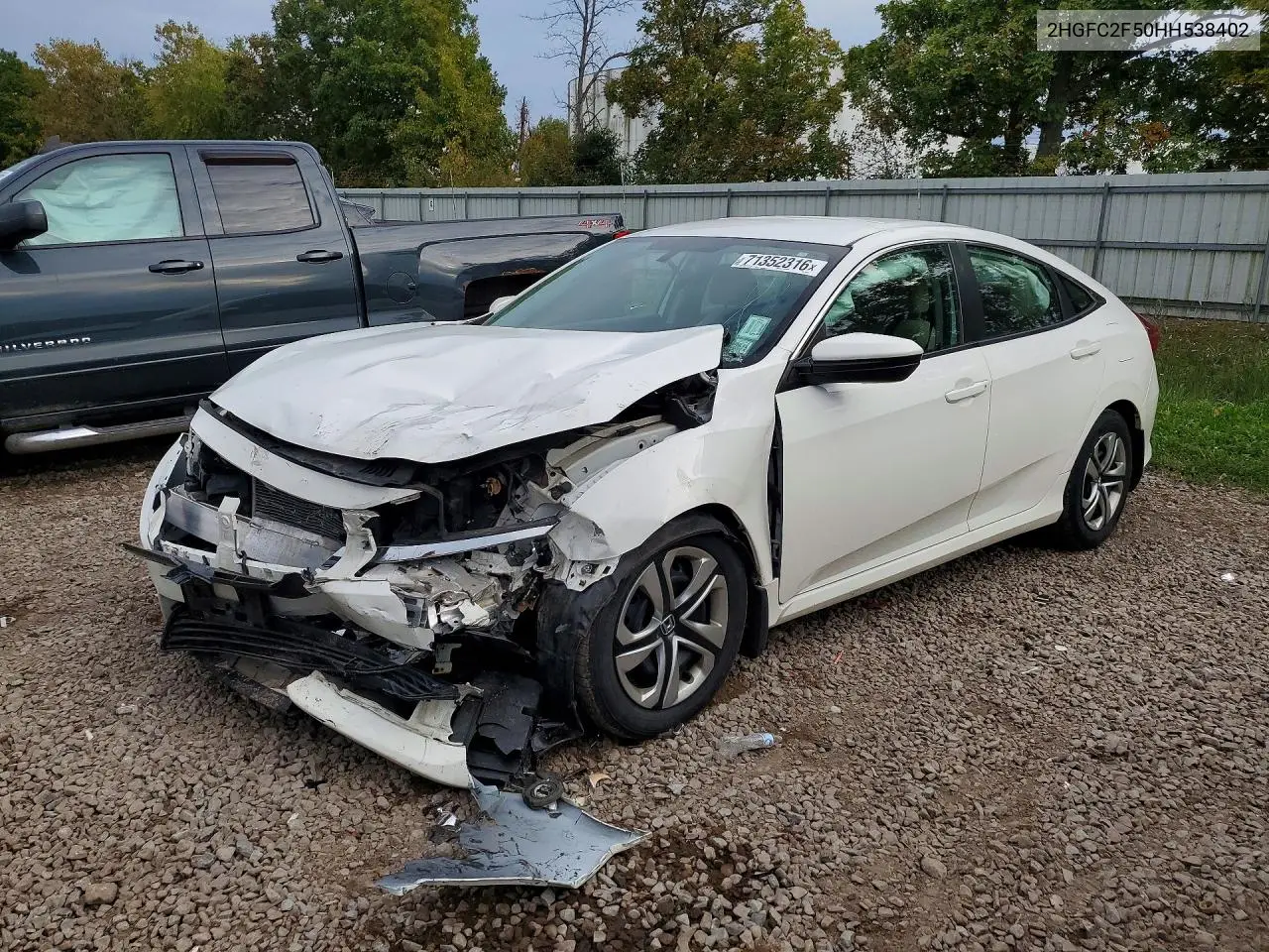 HONDA CIVIC 2017, VIN 2HGFC2F50HH538402
