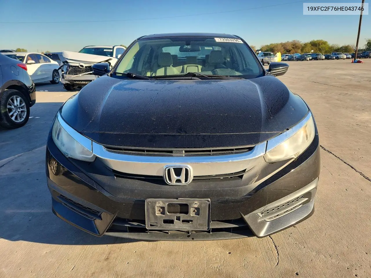 HONDA CIVIC 2017, VIN 19XFC2F76HE043746