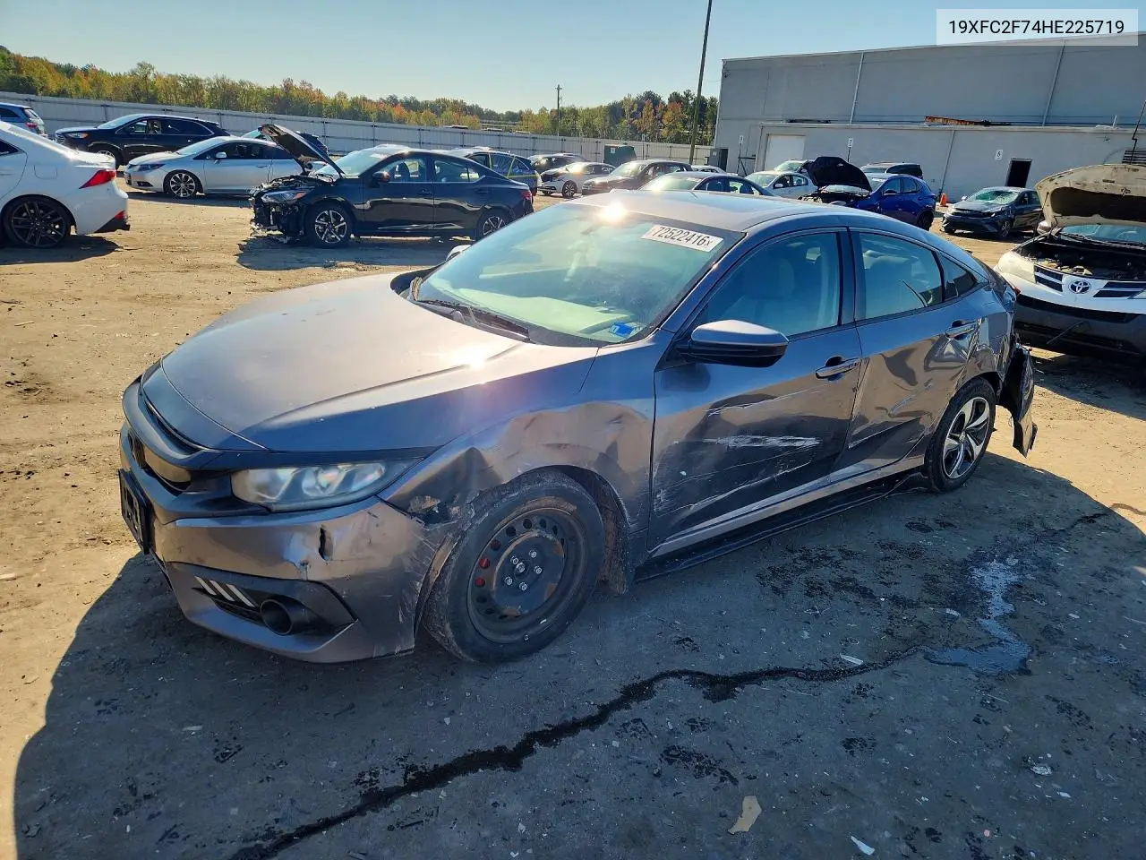 HONDA CIVIC 2017, VIN 19XFC2F74HE225719