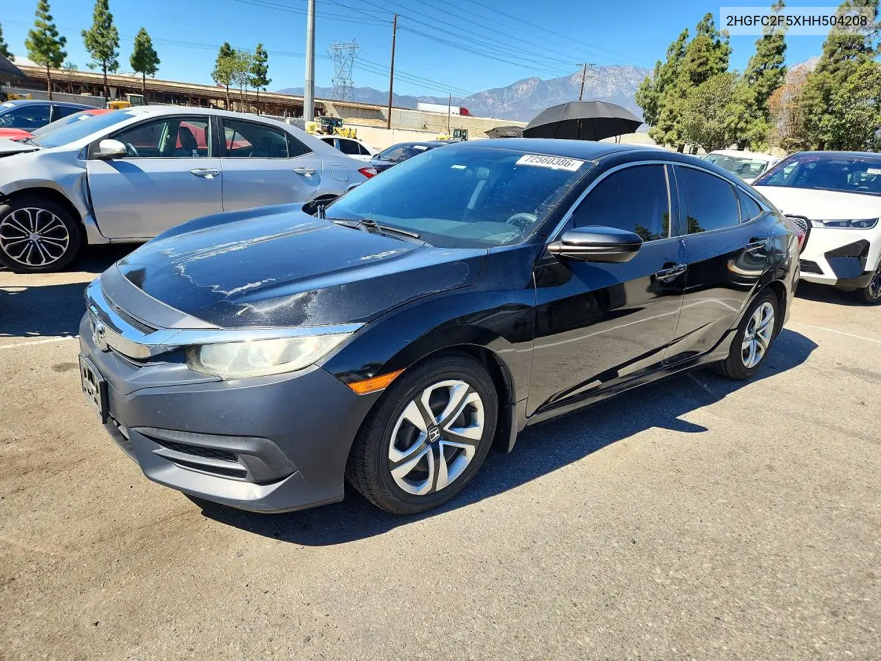 HONDA CIVIC 2017, VIN 2HGFC2F5XHH504208