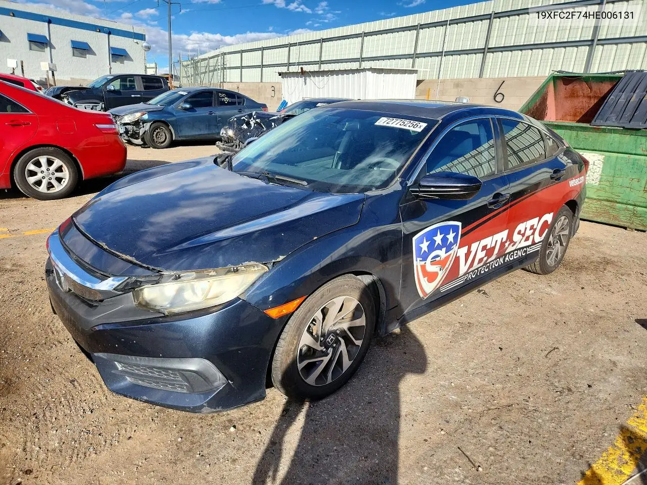 HONDA CIVIC 2017, VIN 19XFC2F74HE006131