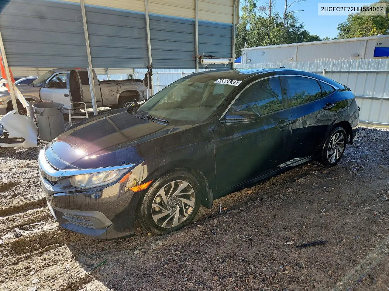 HONDA CIVIC 2017, VIN 2HGFC2F72HH554067
