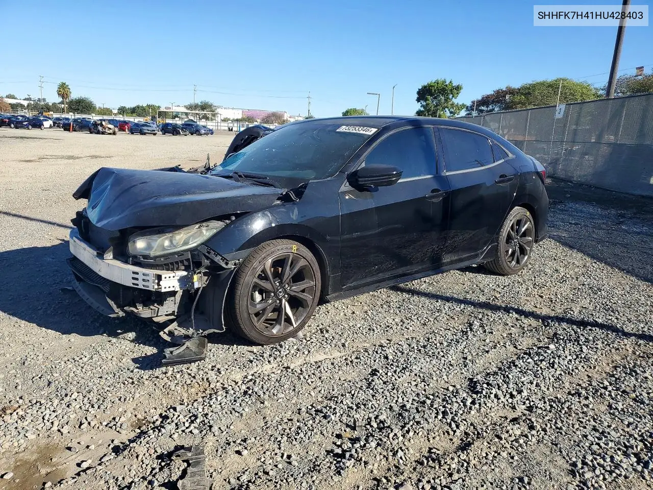 HONDA CIVIC 2017, VIN SHHFK7H41HU428403