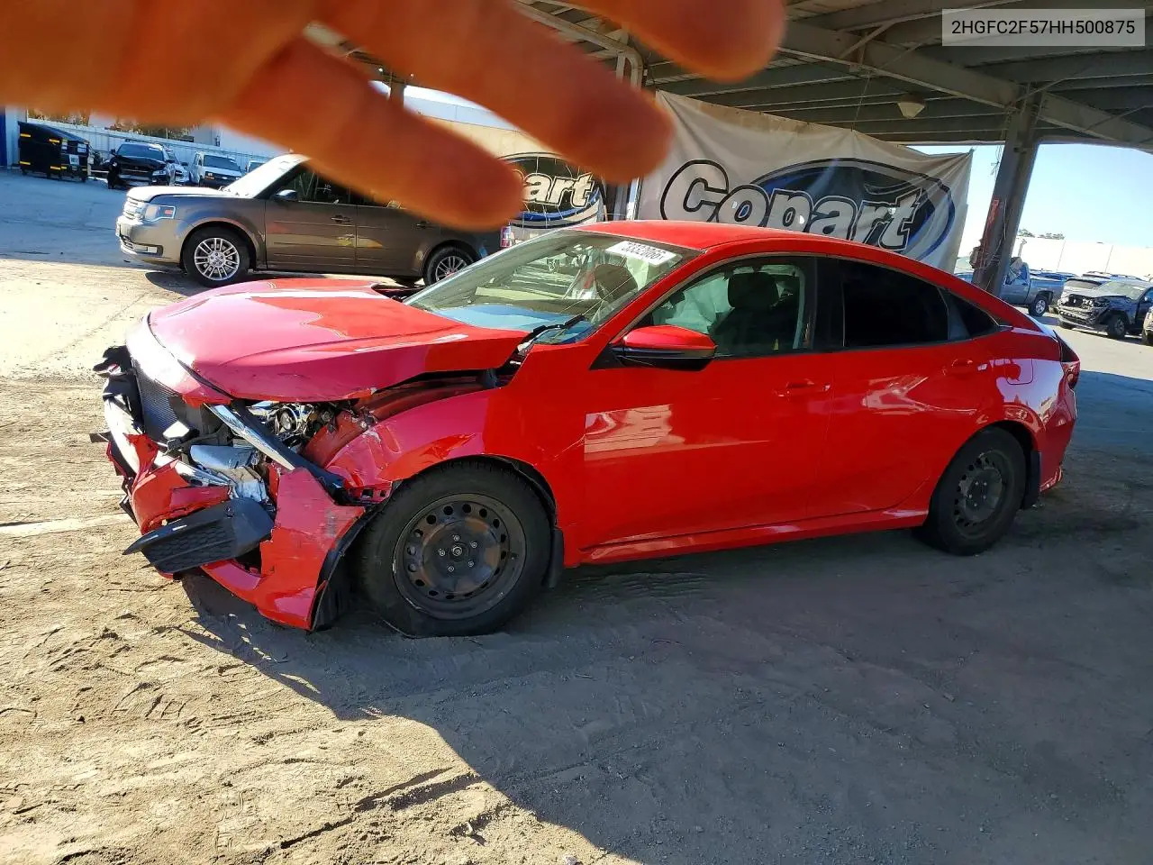 HONDA CIVIC 2017, VIN 2HGFC2F57HH500875