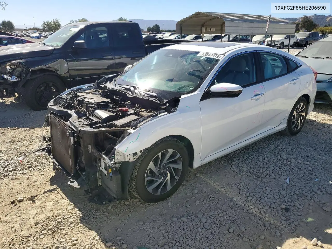 HONDA CIVIC 2017, VIN 19XFC2F85HE206590