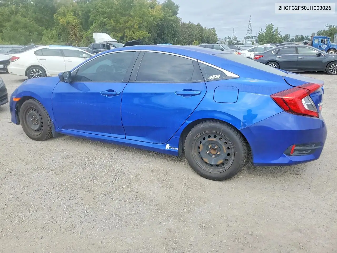 2018 HONDA CIVIC VIN 2HGFC2F50JH003026 — фото 2