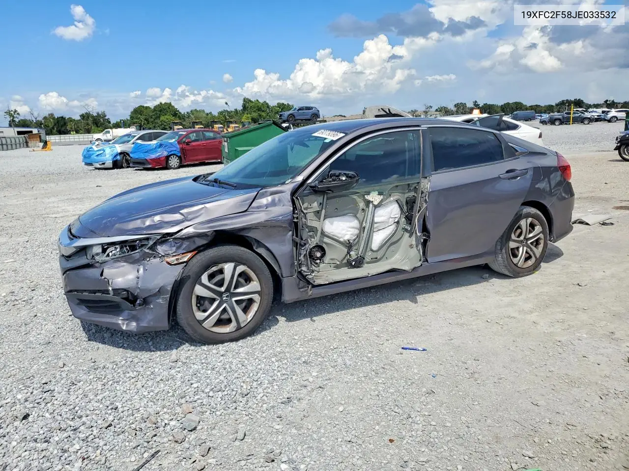 HONDA CIVIC 2018, VIN 19XFC2F58JE033532