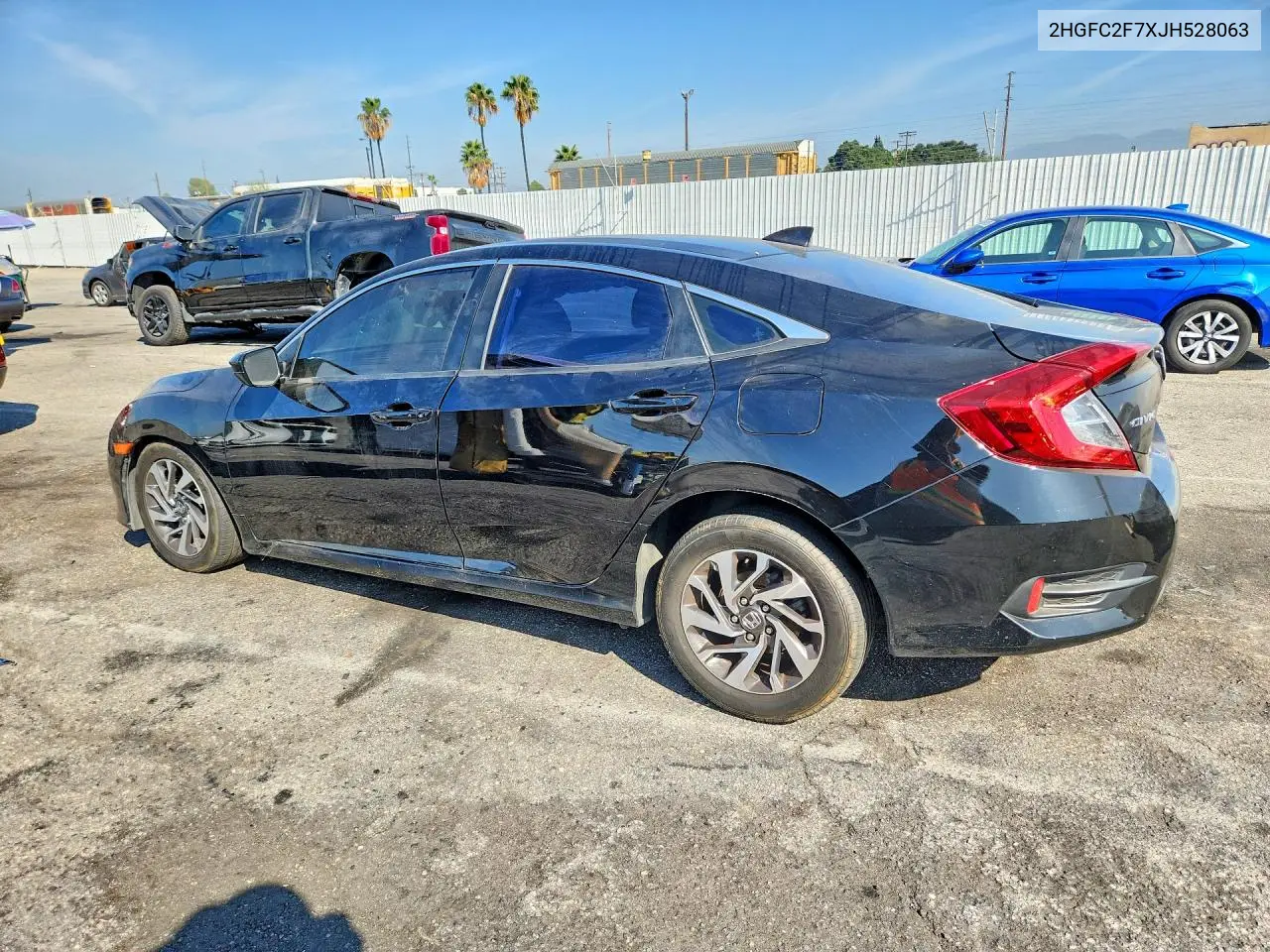 2018 HONDA CIVIC VIN 2HGFC2F7XJH528063 — фото 2