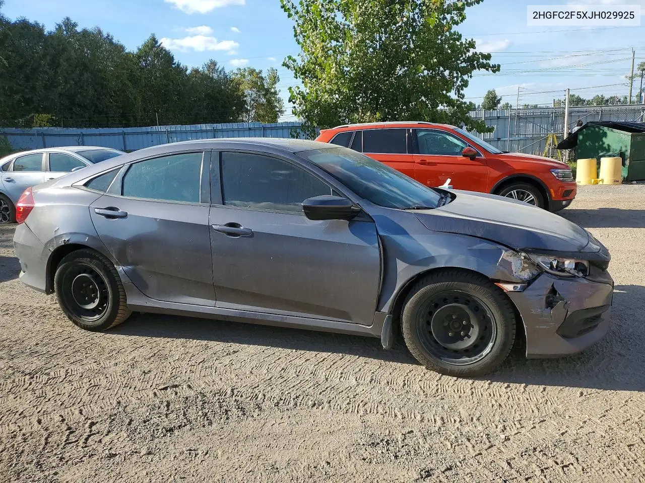 2018 HONDA CIVIC VIN 2HGFC2F5XJH029925 — фото 4