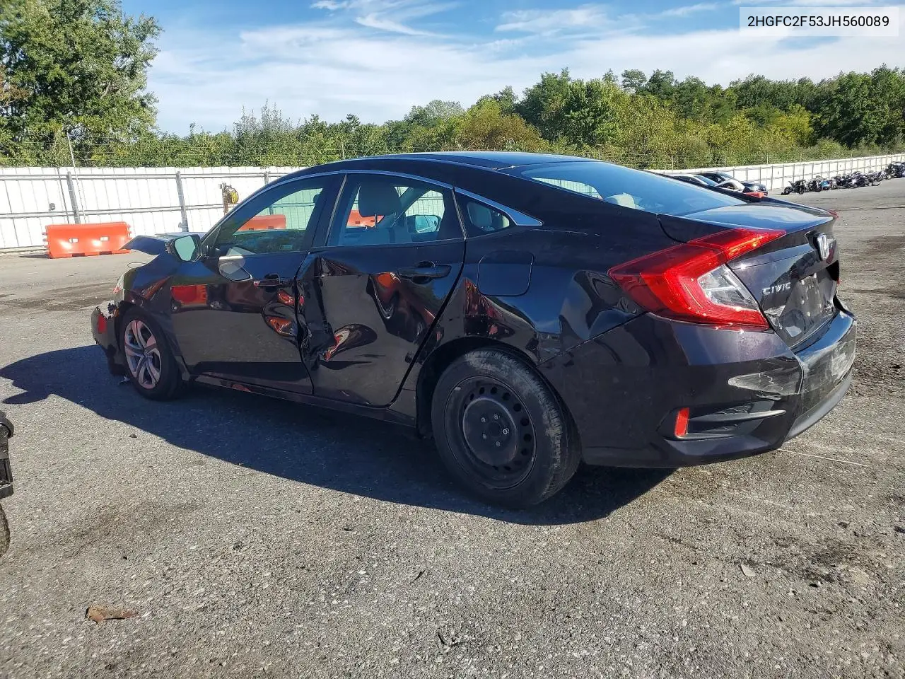 2018 HONDA CIVIC VIN 2HGFC2F53JH560089 — фото 2