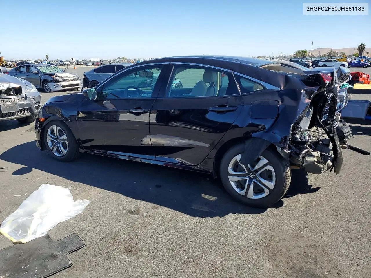 2018 HONDA CIVIC VIN 2HGFC2F50JH561183 — фото 2