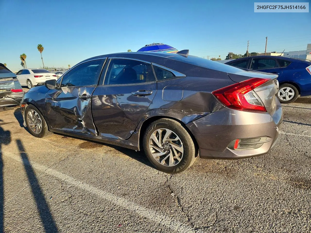 2018 HONDA CIVIC VIN 2HGFC2F75JH514166 — фото 2