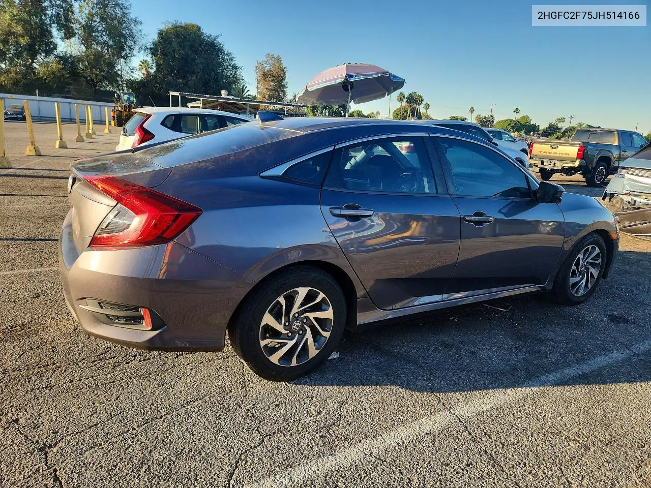 2018 HONDA CIVIC VIN 2HGFC2F75JH514166 — фото 3