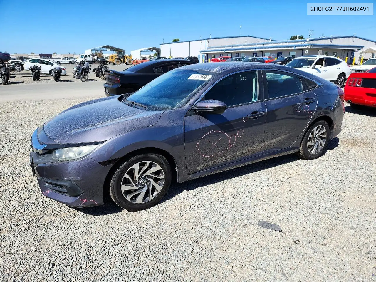HONDA CIVIC 2018, VIN 2HGFC2F77JH602491