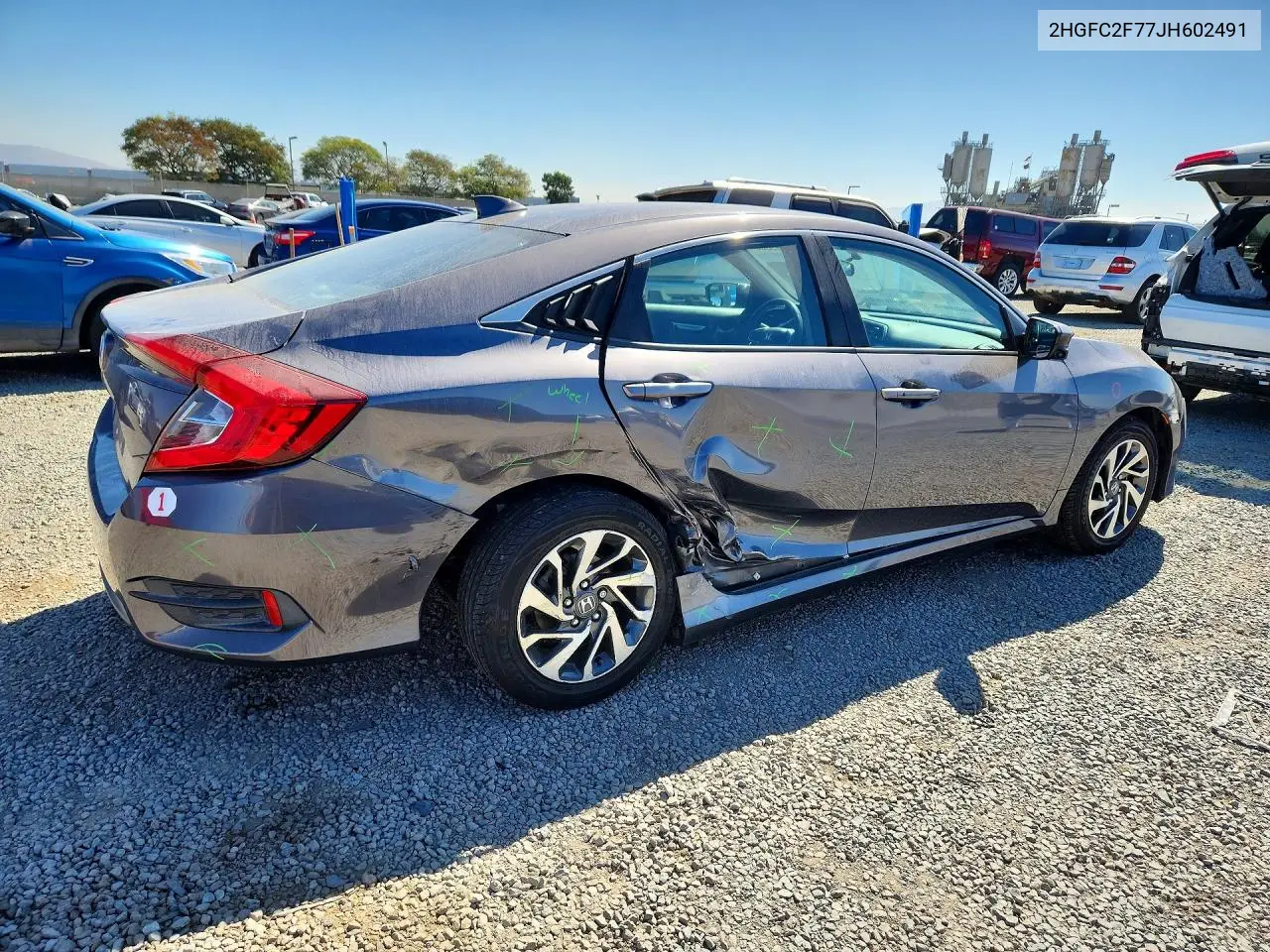 2018 HONDA CIVIC VIN 2HGFC2F77JH602491 — фото 3