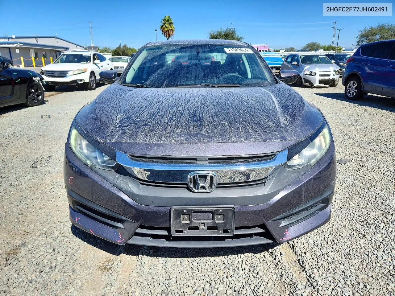 2018 HONDA CIVIC VIN 2HGFC2F77JH602491 — фото 5