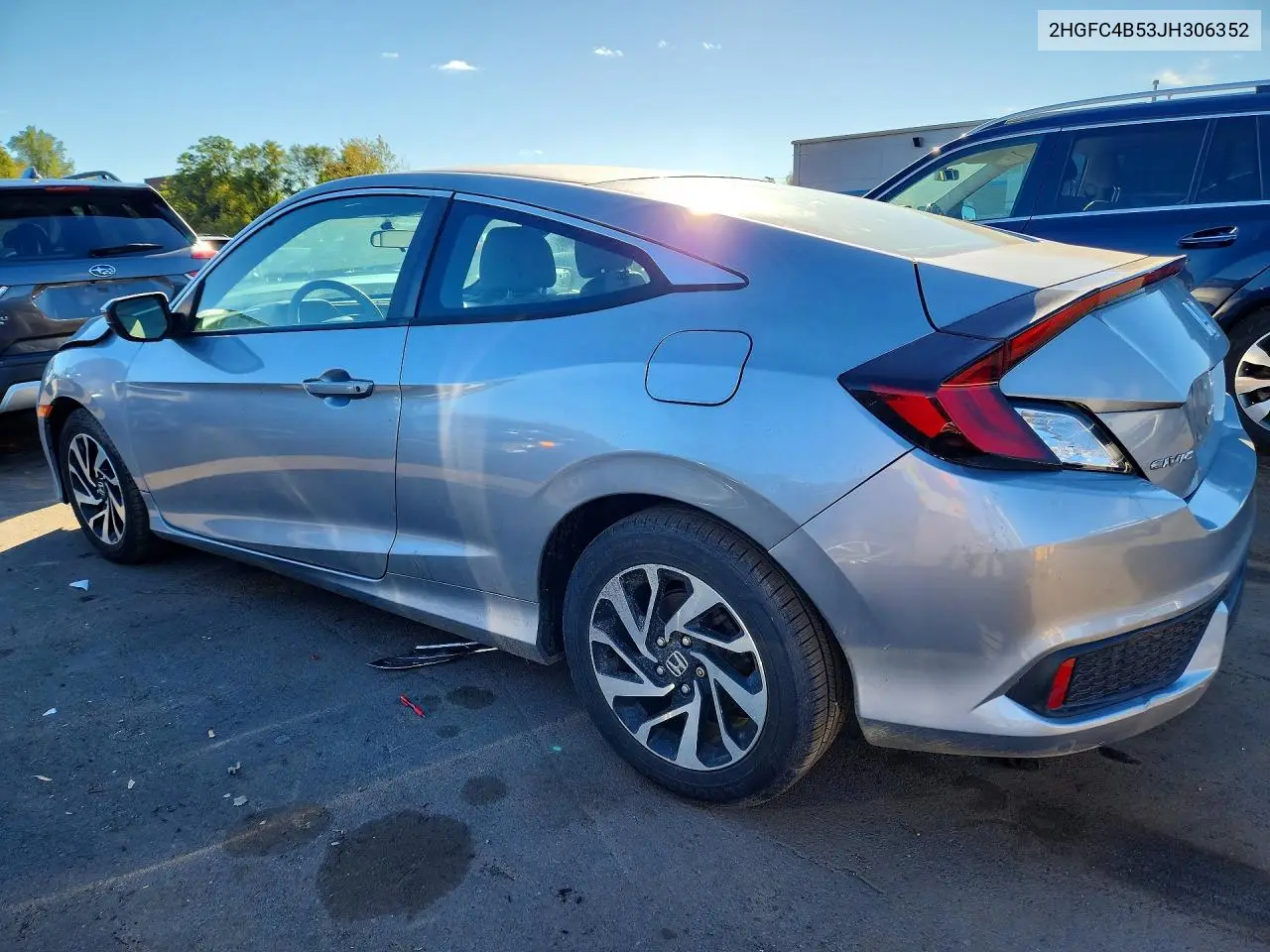 2018 HONDA CIVIC VIN 2HGFC4B53JH306352 — фото 2