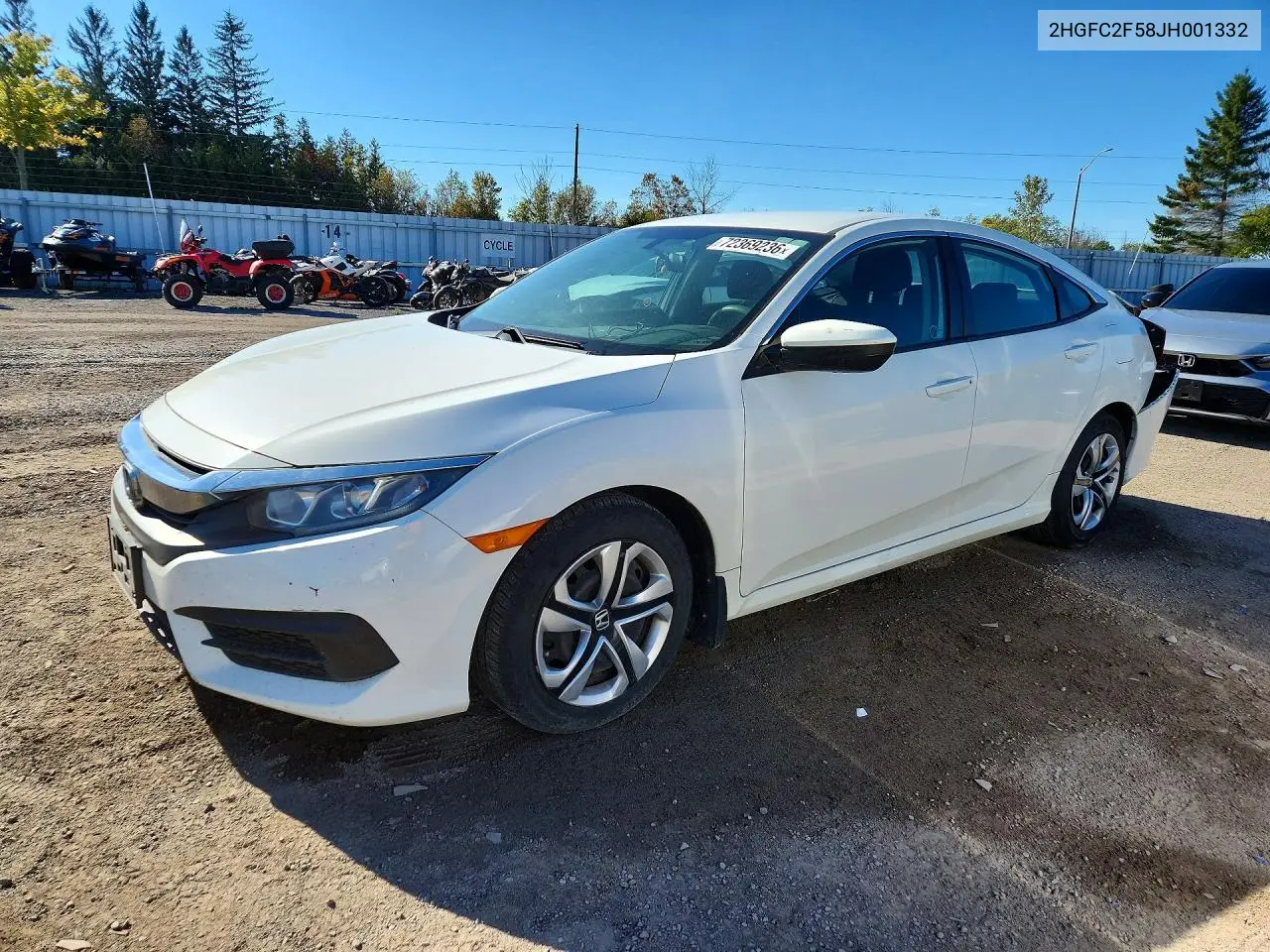 HONDA CIVIC 2018, VIN 2HGFC2F58JH001332