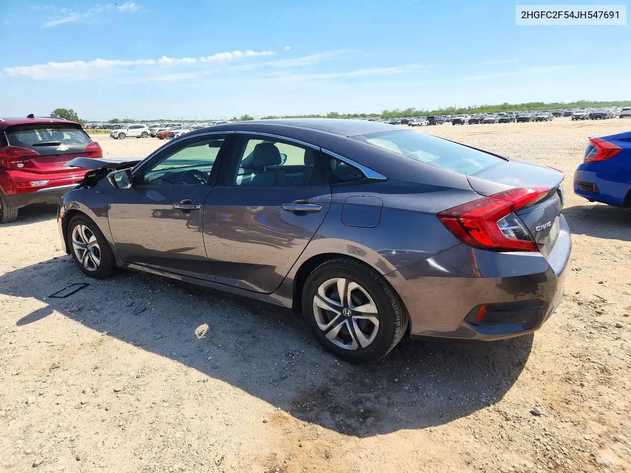 2018 HONDA CIVIC VIN 2HGFC2F54JH547691 — фото 2