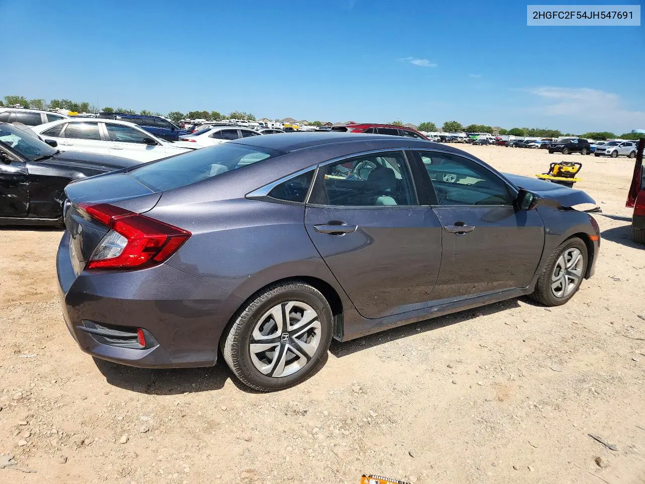 2018 HONDA CIVIC VIN 2HGFC2F54JH547691 — фото 3