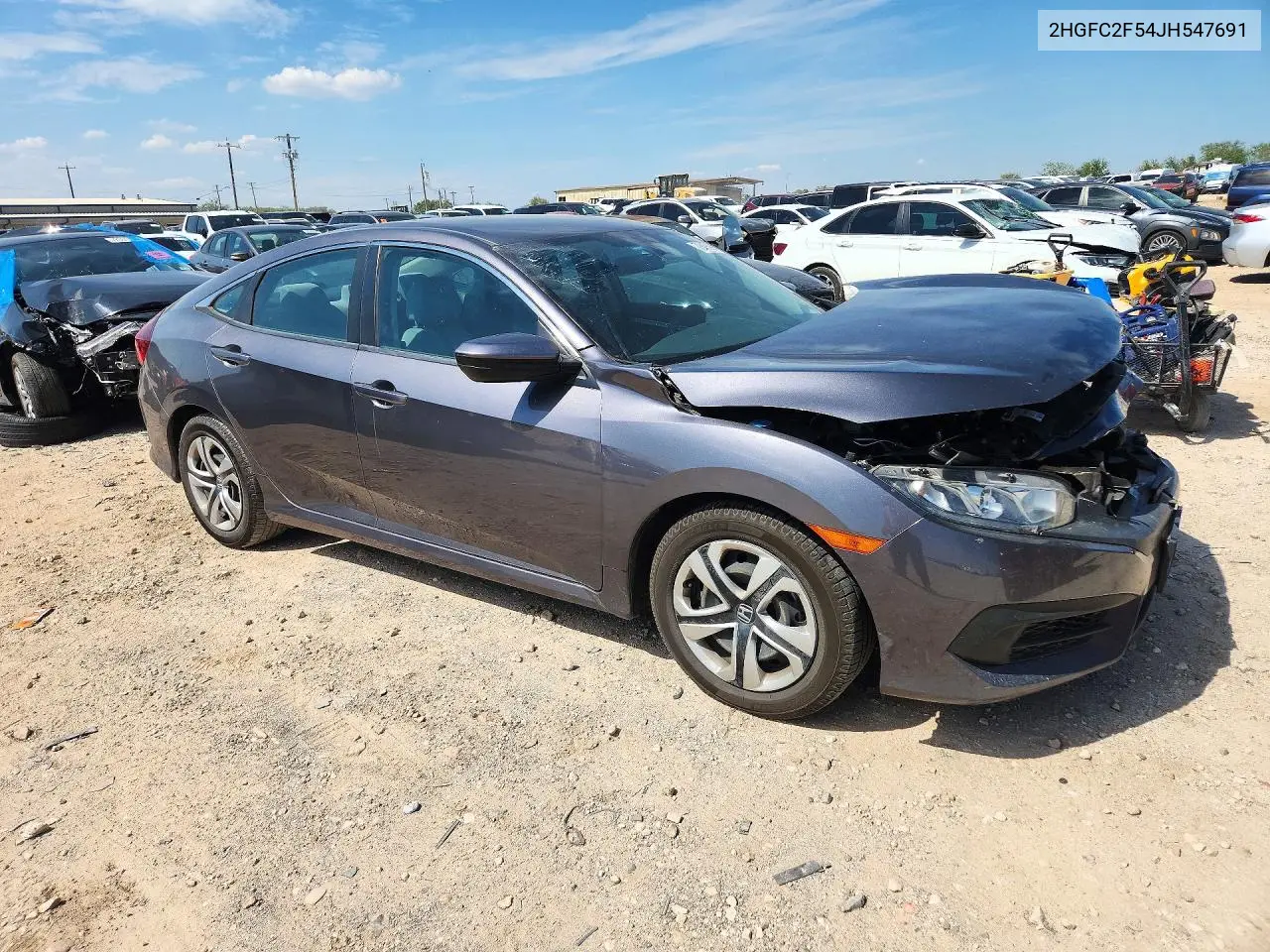 2018 HONDA CIVIC VIN 2HGFC2F54JH547691 — фото 4