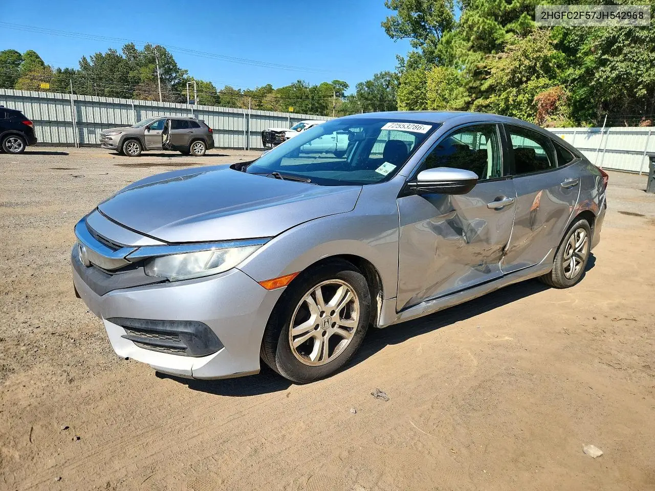 HONDA CIVIC 2018, VIN 2HGFC2F57JH542968