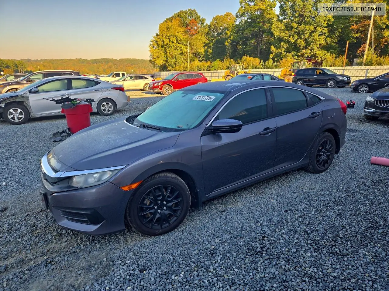 2018 HONDA CIVIC VIN 19XFC2F53JE018940 — фото 3