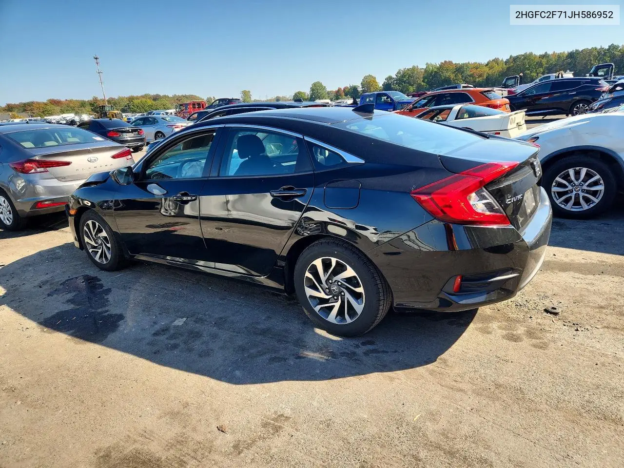 2018 HONDA CIVIC VIN 2HGFC2F71JH586952 — фото 2