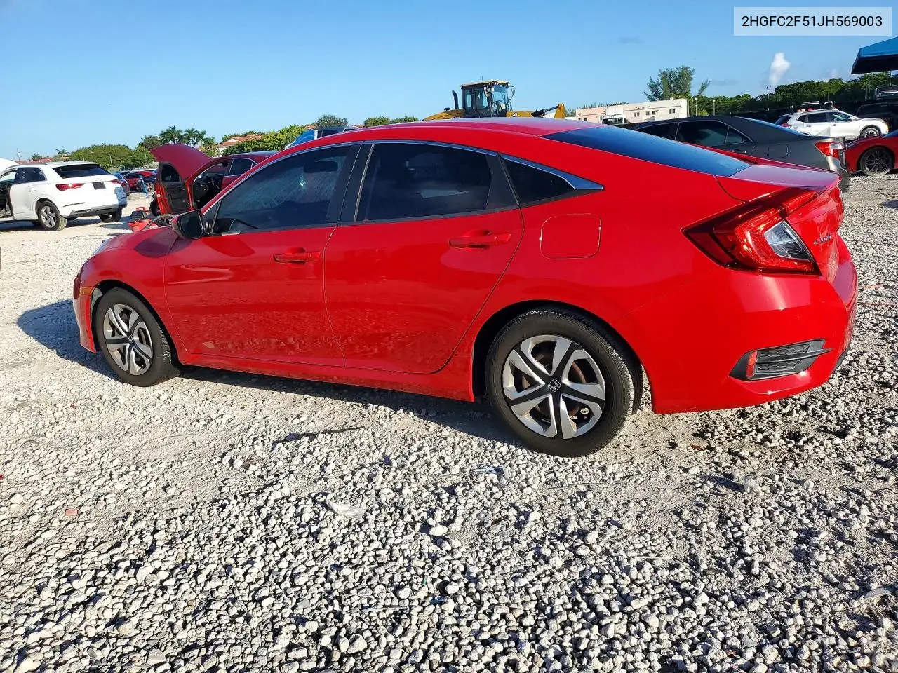 2018 HONDA CIVIC VIN 2HGFC2F51JH569003 — фото 3