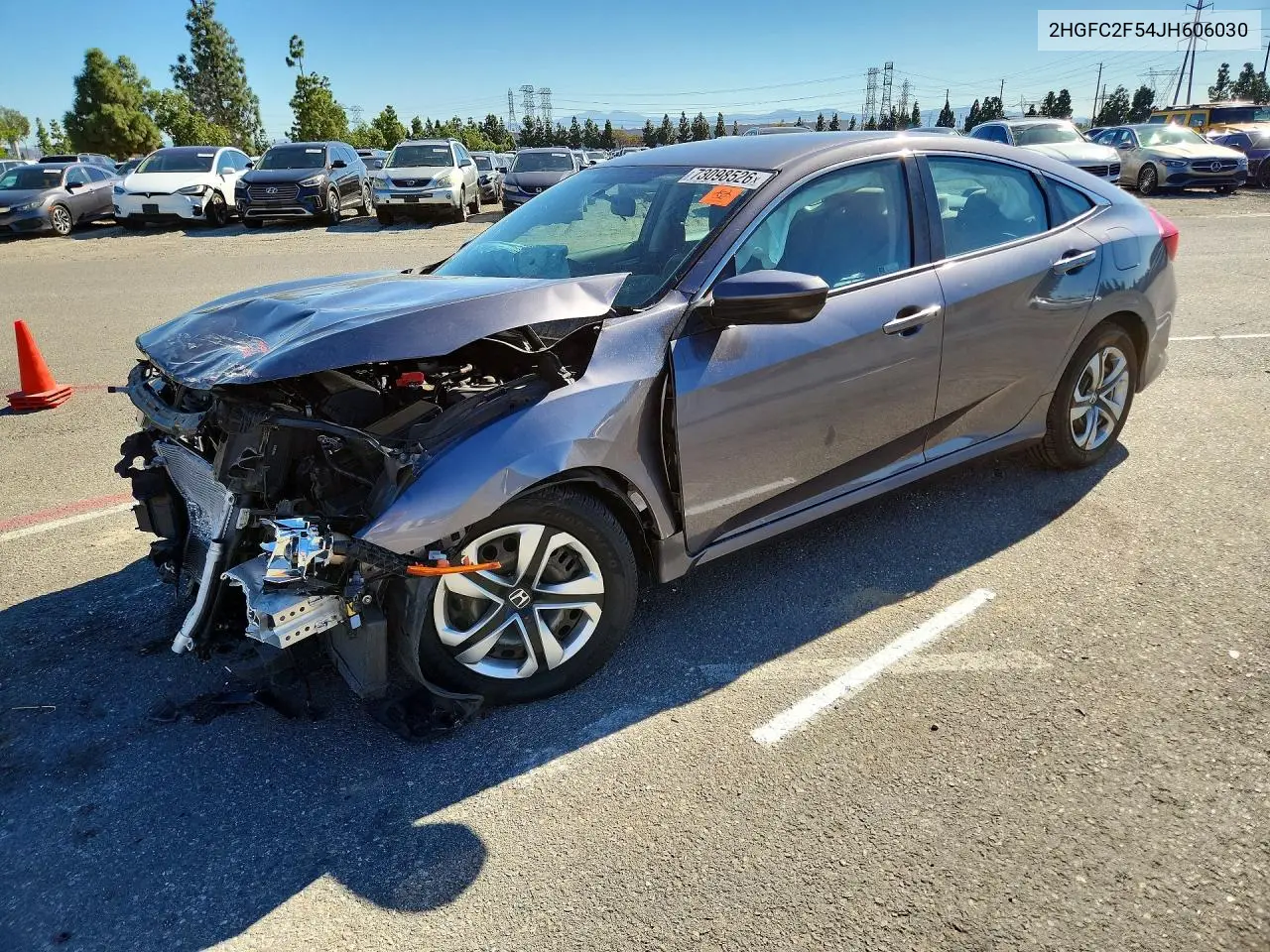 HONDA CIVIC 2018, VIN 2HGFC2F54JH606030