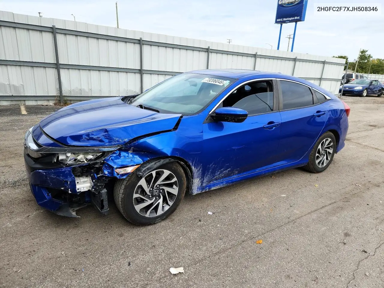 HONDA CIVIC 2018, VIN 2HGFC2F7XJH508346