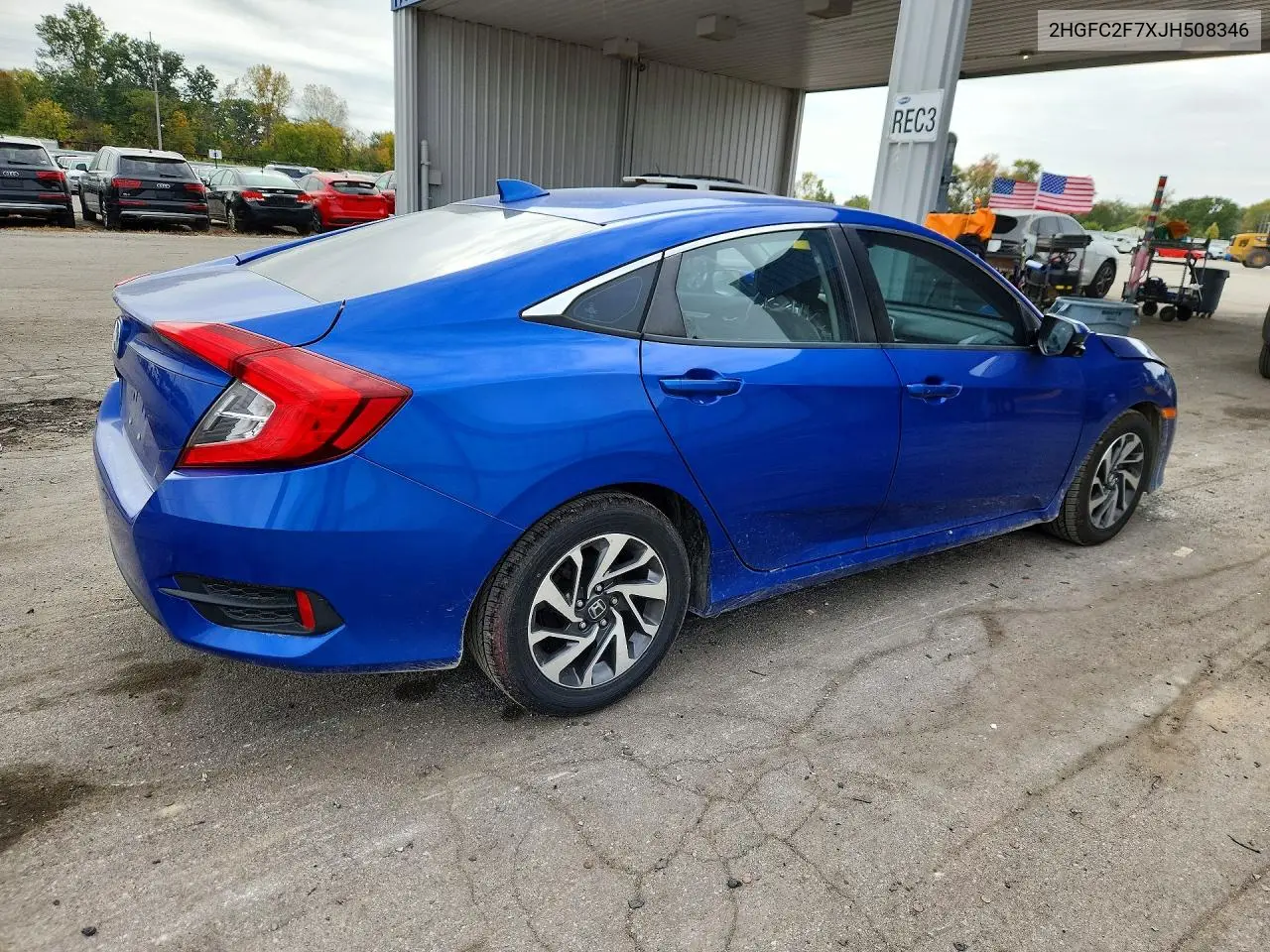 2018 HONDA CIVIC VIN 2HGFC2F7XJH508346 — фото 3
